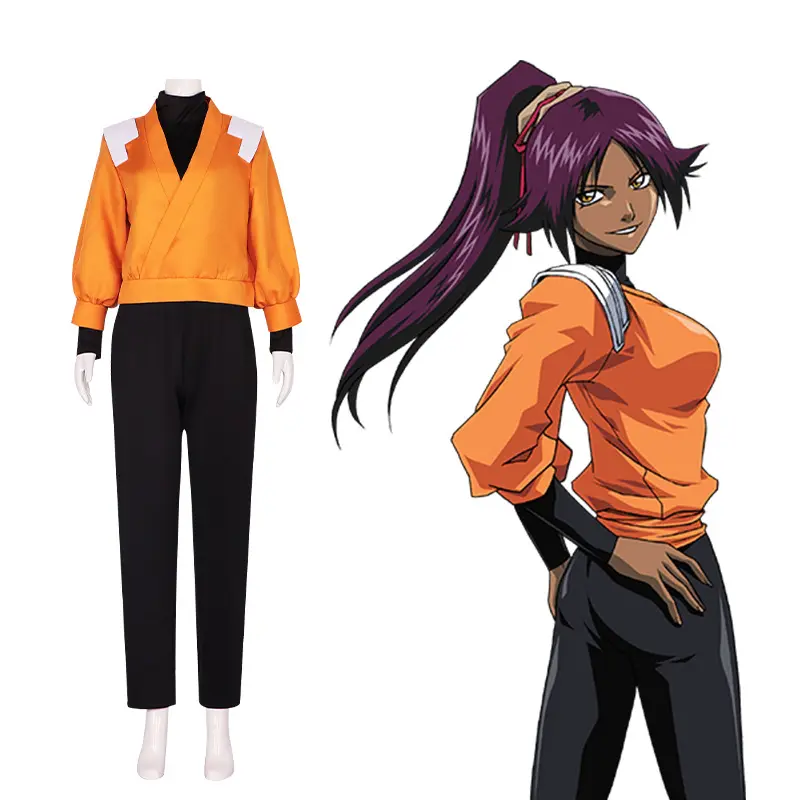 Women's Anime Bleach Yoruichi Shihouin Cosplay Set - 2nd & 3rd Edition Unisex Breathable Polyester Clothes, Custom-Fit for Halloween, Convention Stage Performance