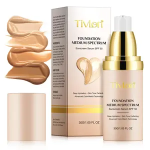 TIVLON FOUNDATION MEDIUM SPECTRUM, Color-changing Liquid Foundation Sunscreen, Hydrating for Makeup, Delicate Skin Lasting Moisturizing, Full Coverage Natural Makeup, Enhances Skin's Natural Radiance, Perfect Base Makeup for All Skin Types, Moisturizer