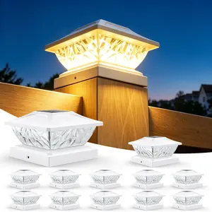 SummerVibes 12 Pack Solar Post Cap Lights Outdoor, Solar Post Cap Lights, 2 Mode Bright Solar Post Lights Outdoor Waterproof, Outdoor Post Lights Solar Powered Deck Lights for 4x4 4.5x4.5 5x5 Posts in Garden Decor tiktokshopspringglowup