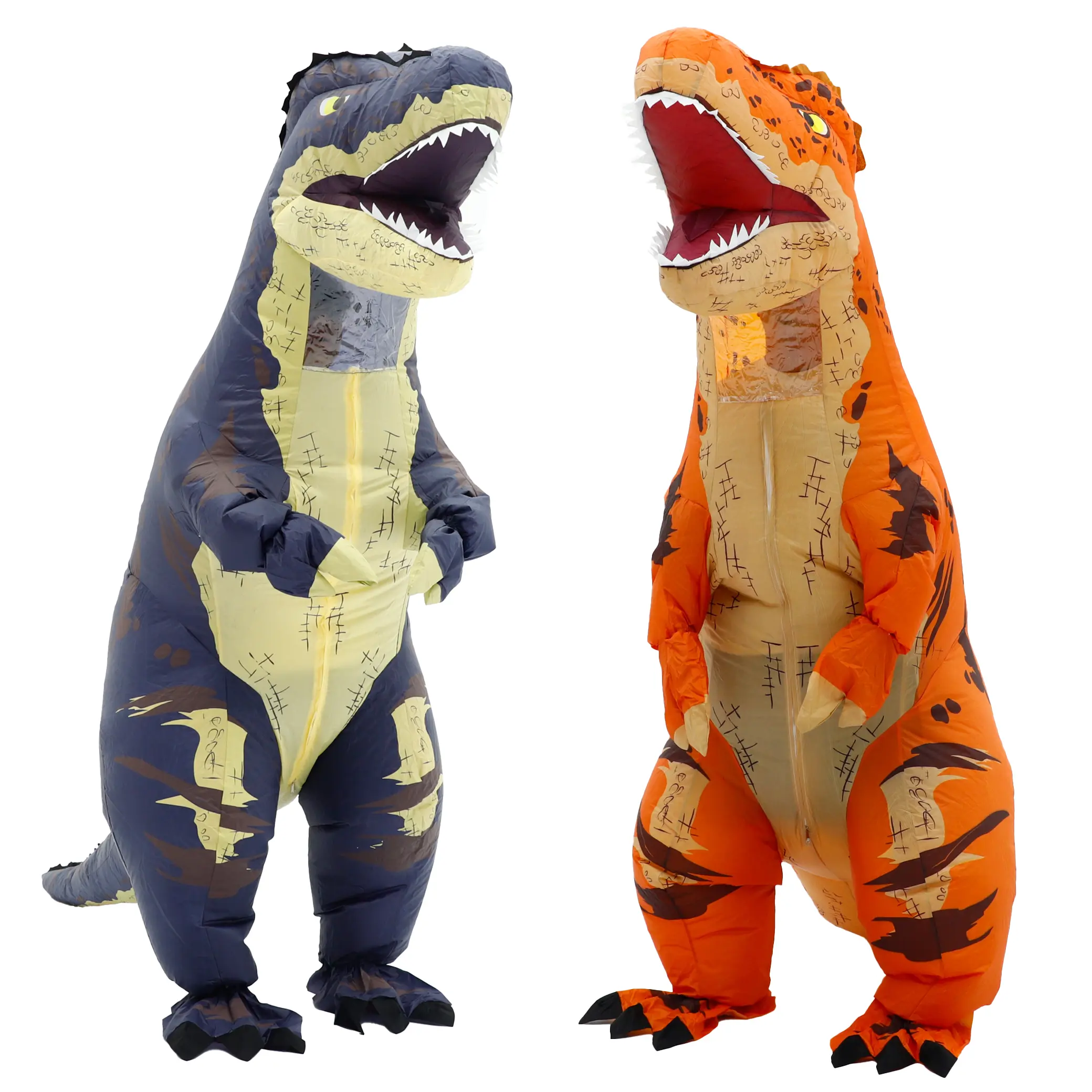Adult Spotted T-Rex Inflatable Dinosaur Costume - 1 Size Funny Full-Body Blow-Up Outfit, Party Accessory for Halloween Cosplay, Carnival Parade