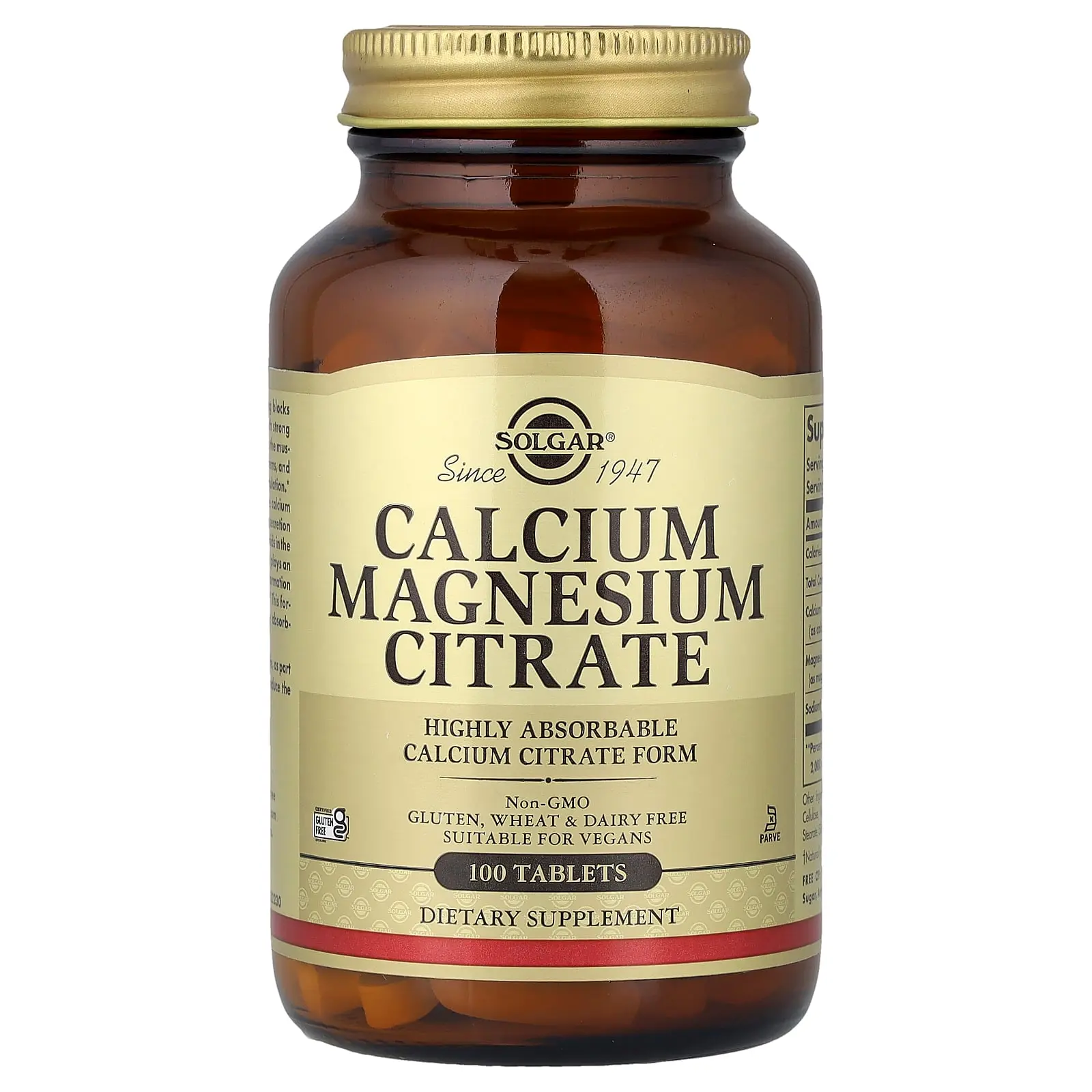 Solgar Calcium Magnesium Citrate, 100 Tablets