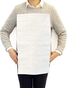 P4TC Disposable Bibs – Adhesive Tab Napkins for Adults, Seniors & Kids, Spill-Resistant, 100-Count (Grey Dot) NEATsheets