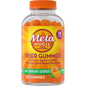 Fiber Gummies for Adults Sugar Free Orange Flavor 5g Prebiotic Fiber Supplement for Digestive Health 120 Count