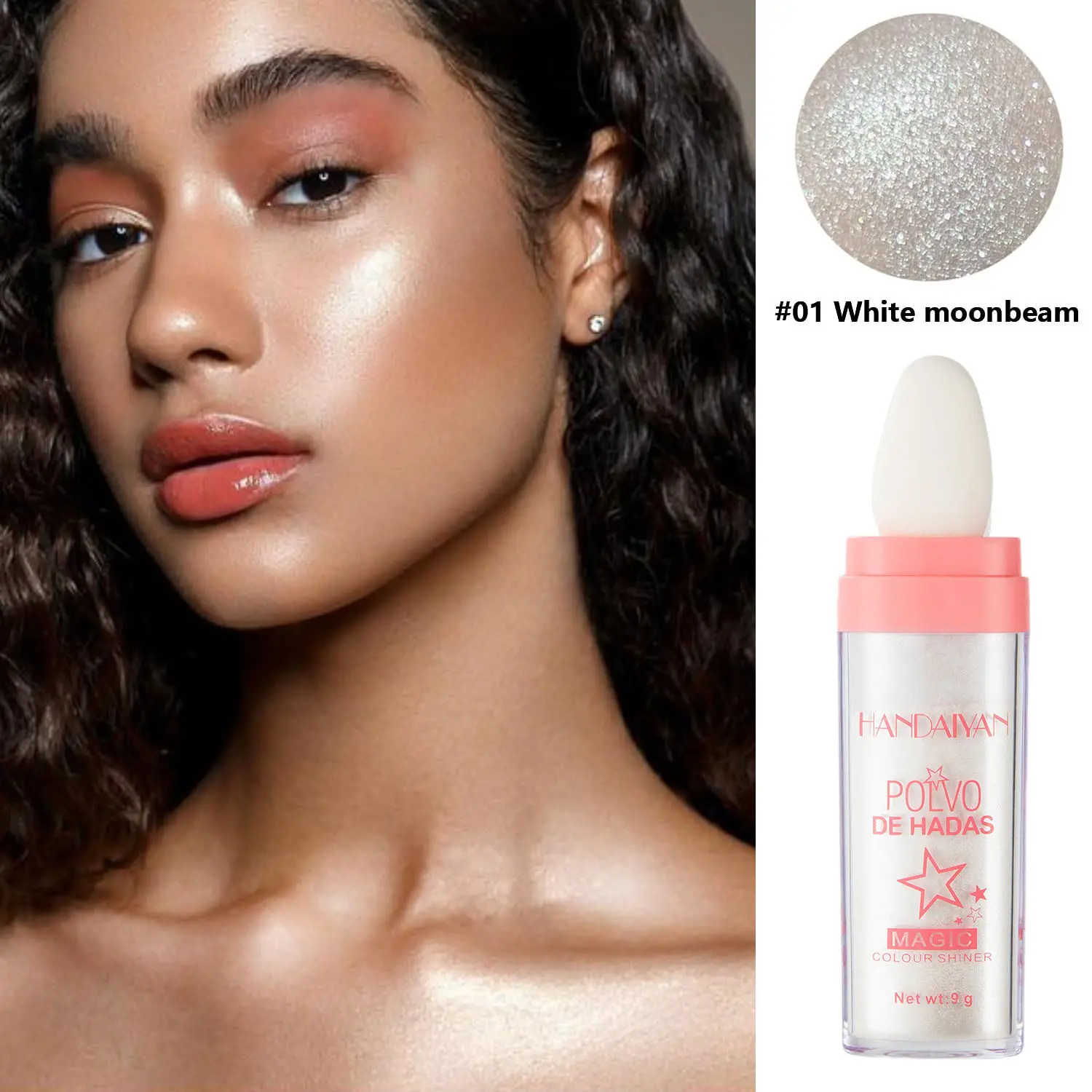 Highlighter Stick, Face & Body Shimmer Makeup, Natural Finish, Handaiyan, Cosmetics Highlighter, Available in, Gold, 9g/piece