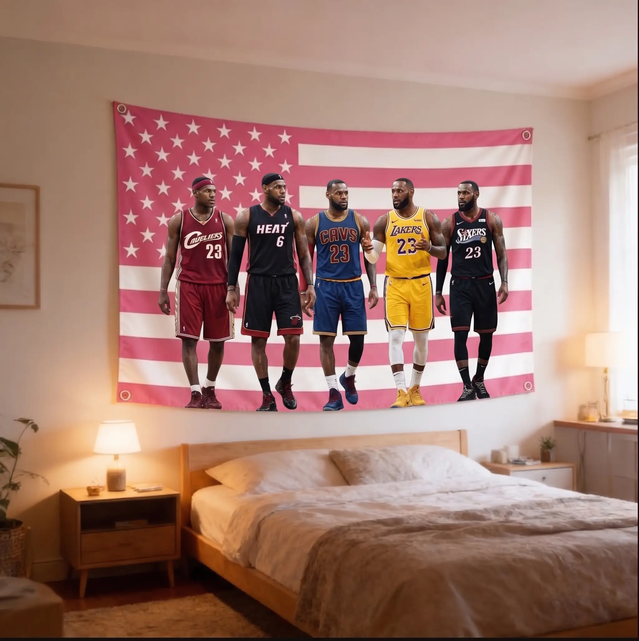 Lebron James Phila Basketball Tapestry, Wall Decor