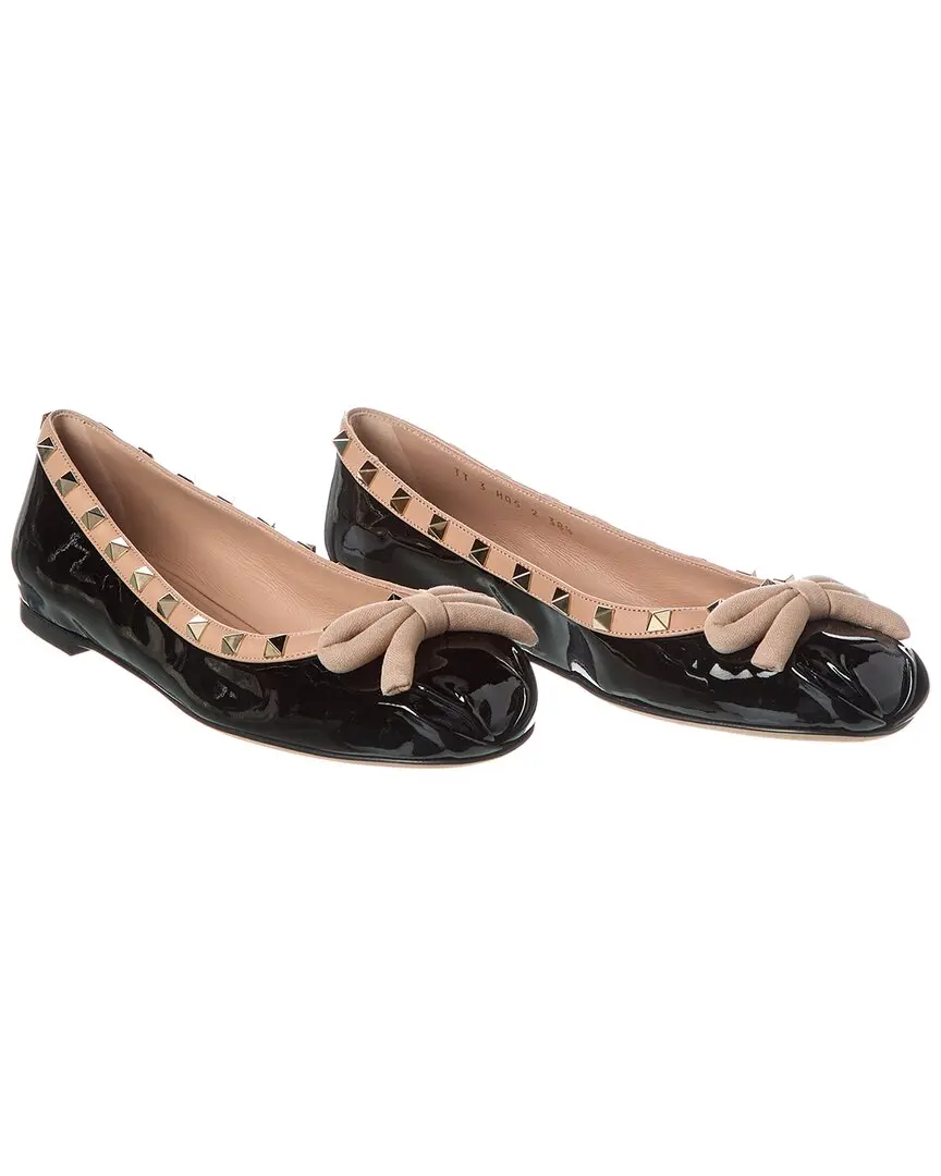 Valentino Rockstud Patent Ballerina Flat (Authentic Pre-Loved)