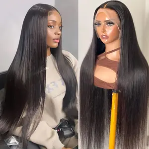 Bling Hair Brazilian Human Hair 13x4 Lace Wigs Straight Clearence Sale 13x6 Transparent Lace Frontal Wigs For Women Pre Plucked Natural Hairline 180% 30 32 Inch