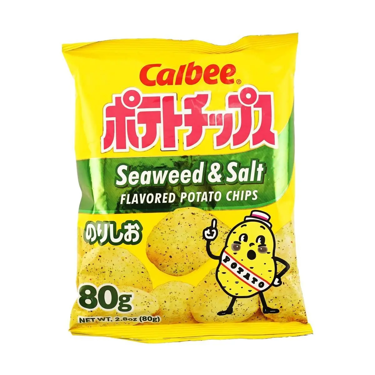 Calbee Potato Chips - Original Cut, Seaweed Flavor, 80g - Authentic Japanese Snack