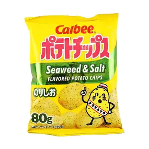Calbee Potato Chips - Original Cut, Seaweed Flavor, 80g - Authentic Japanese Snack