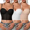 【SohoChic】Mimilemon Women's Push-Up Jacquard Bustier Bra - S-5XL Plus Size, Adjustable Straps, Wire-Free, Daily Comfort, Versatile Layering Lingerie, Bras for Women, 1-Piece Sleeveless, Suitable for Halloween, Christmas