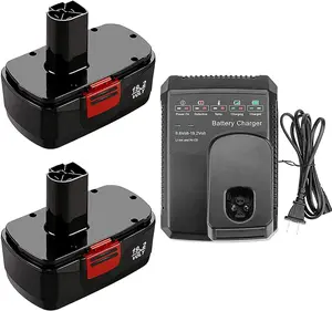 2Packs 3.6Ah Replacement for Craftsman 19.2V Battery Ni-Cad C3 DieHard 130279003 and Charger 9.6V-19.2 Lithium-ion & Ni-MH Power Tool Portable High Quality