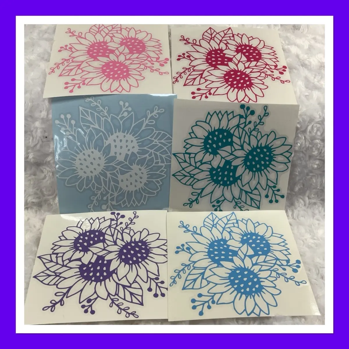 Triple Sunflower Vinyl Car Decal