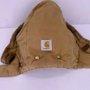 Vintage Carhartt Hood Brown Quilt Lined Faux Fur Snap