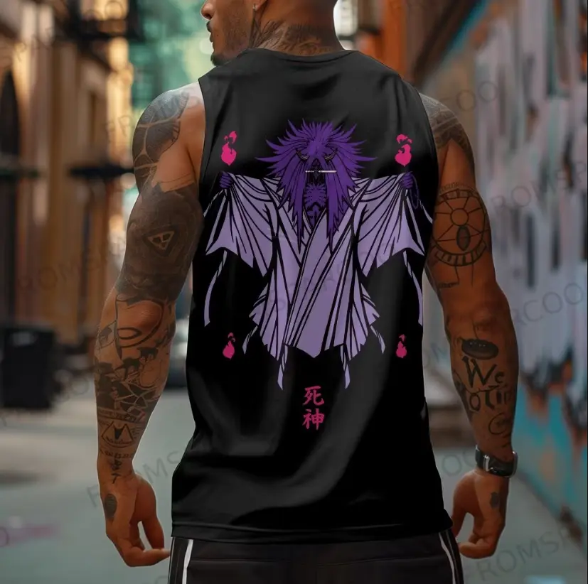 Casual anime Dead Demon Consuming Seal (also known as the Reaper Death Seal) Zoro print gym Tank Top