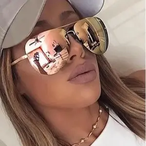 Women's Pilot Style Mirror Aviator Frame Sunglasses Rose Gold Lightweight UV Protective Stylish Fashion Eyewear Perfect For Beach Vacation Daily Wear Spring Gift