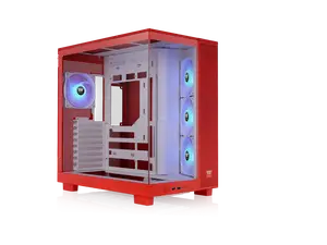 Thermaltake View 380 XL TG ARGB; 4x120mm ARGB Lite Fans Included; 360mm Radiator Support; 420mm GPU Clearance; Hidden Connector Support; Dual Chamber; Flaming Orange; CA-11E-00MRWN-00