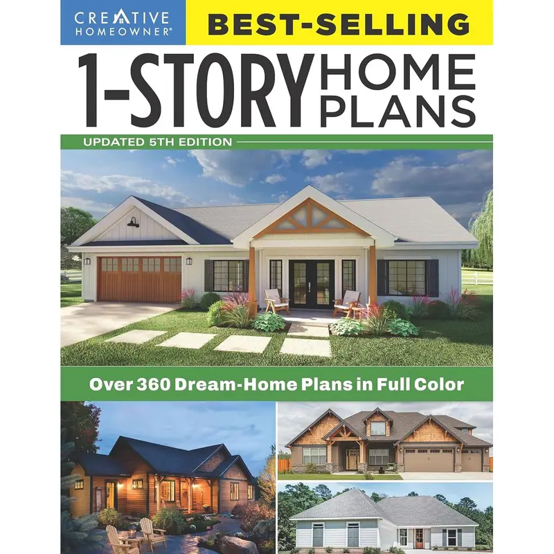Best-Selling 1-Story Home Plans, 5th Edition: Over 360 Dream-Home Plans in Full Color (Creative Homeowner) Craftsman, Country, Contemporary, and Traditional Designs with More Than 250 Color Photos Paperback – September 7, 2021