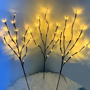 LED Branch Lights 3 Pack Connected Lights 60 LEDs Lighted Artificial Brown Twig Tree Branch USB Plug in Decorative Branches Twig Lights for Wedding Decoration, Warm White