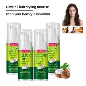 Olive Oil Hair Styling Mousse | Contains Olive & Coconut Oil | Boosts Hair Fullness, Tames Flyaways | Hydrating, Non-Drying | Soft Finish, Heat-Styling Safe | Ideal for Daily Looks