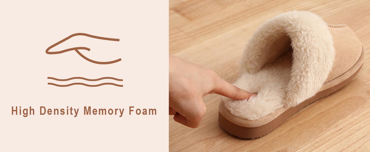 【Litfun】 Women's Fuzzy Slippers Cloud Memory Foam Waterproof Upper Autumn Winter House Shoes Non Slip Platform Short Plush Warm Bedroom Slides Indoor Outdoor Walking Shoes Great Gift Choice cozy lightweight comfortable