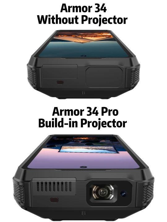 Ulefone Armor 34 Plus/Armor 34 pro Plus Unlock 5G Rugged Phone,Built-in DLP Projector,32GB+512GB,6.95'' FHD+ & 120Hz Screen,25500mAh(66W) Fast Charging,IP68/IP69K,IR Blaster,Android 15,Durable Phone for Outdoor/Construction Work Smartphone