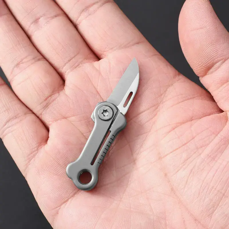 Mini Folding Pocket Knife, EDC Tiny Bone Shape Package Knife, Small Stainless Steel Blade with Titanium Alloy Handle, Ultra Compact and Lightweight for Daily Carry Camping Must Have,SummerVibes
