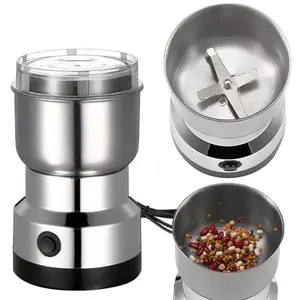 Electric coffee grinder, suitable for coffee beans, nuts, spices - multi-functional grinder with stainless steel blades, 12-cup capacity, and noise-reduction design