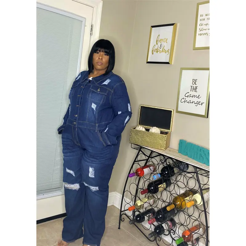 all in one denim jumpsuit - TikTok Shop