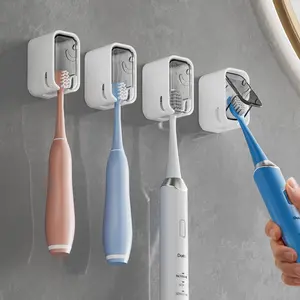 Toothbrush Holders for Bathroom【Innovation Single Slot Design】 2PCS/4pcs Toothbrush Holder Wall Mounted with Cover Toothbrush Protector for Shower, Single Toothbrush Dispenser Storage Organizer for Family & Travel,Christmas Home Goods
