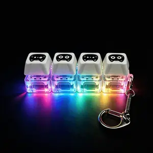 Cute Cat LED Light Keycap Fidget Toy, Click Sound ASMR Mechanical Switch Keychain for Stress Relief