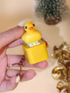 Funny Quacking Duck Keychain, Realistic Sound, Cute Animal Sound Generator, Stress Relief, Focus and Relax, Plain Pattern, Bending Design
