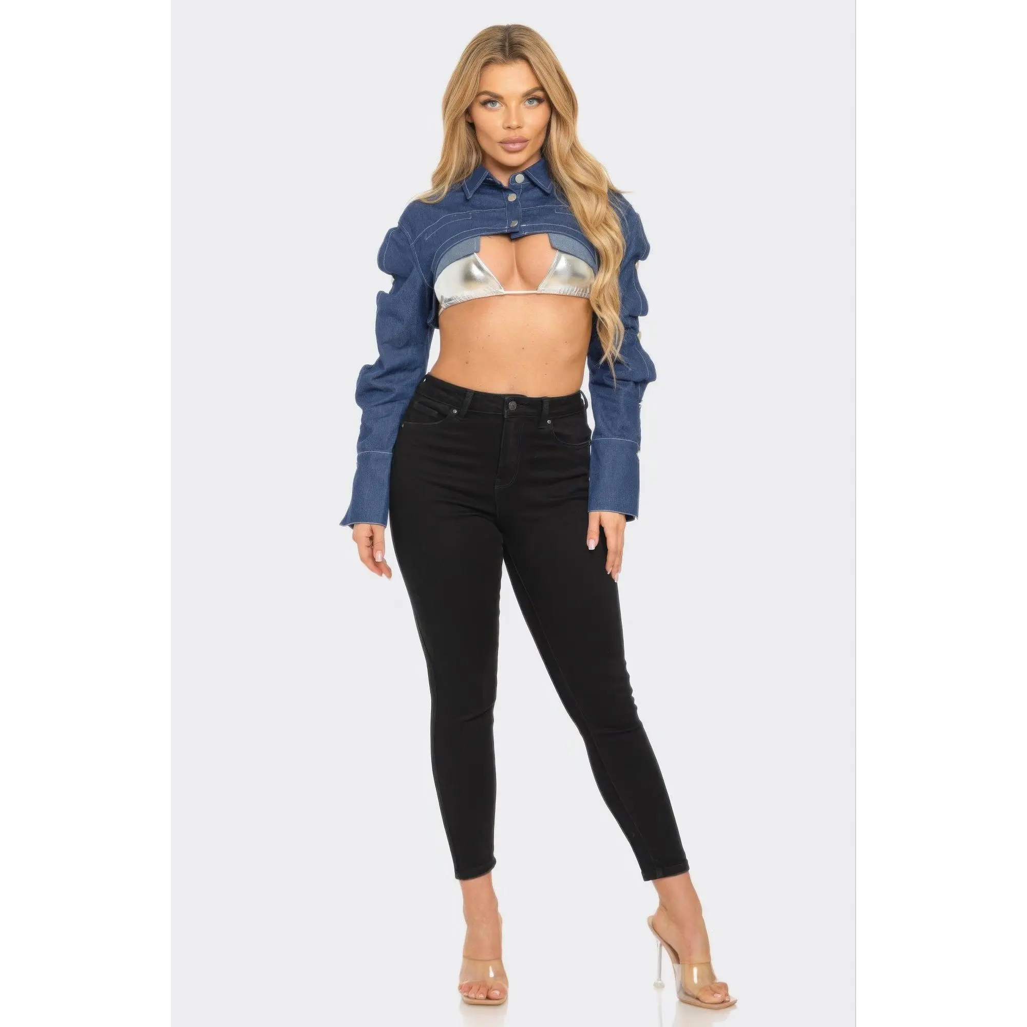 Button Down Denim Bolero