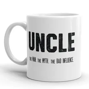 Uncle The Man The Myth The Influence Coffee Mug Funny Family Ceramic Cup - 11oz Funny Coffee Mugs Ceramic Printed Drinkware Cup