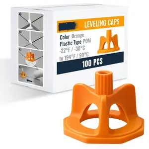 Caps 100 count for Tile Leveling System - Orange Replacement Caps for Floor & Wall Spacers - Anti-Lippage Installation Tools, Self-Leveling Spacer Kit for Ceramic, Stone & Tile Formats