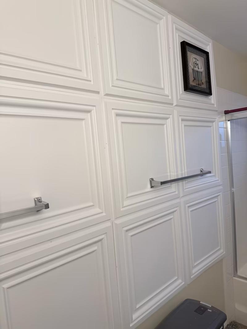 Art3d 24"x24" Square PVC Decorative Drop Ceiling Tiles for Home,12-Pack PVC Wall Panel, 48 sq.ft Coverage, Waterproof, Paintable, Easy to Cut