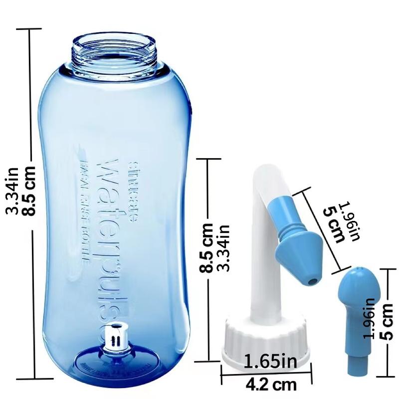 300ml Waterpulse nose washer NetiPot Sinus Rinse Bottle Nose rinsingCleaner Rinse Nasal lrrigation AvoidAllergic Rhinitis Oral CleansingComfort (300ml with 30 Nasal WashSalt Packets,Blue) nasalrinsesinus
