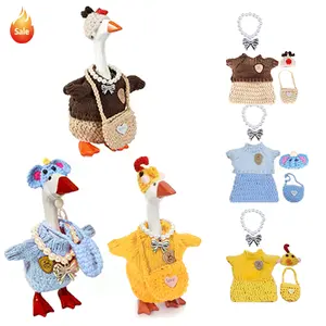 5Pcs 9 Set Desk Goose Outfit Set Knnited Sweater&Accessories Perfect Homewarming Gift