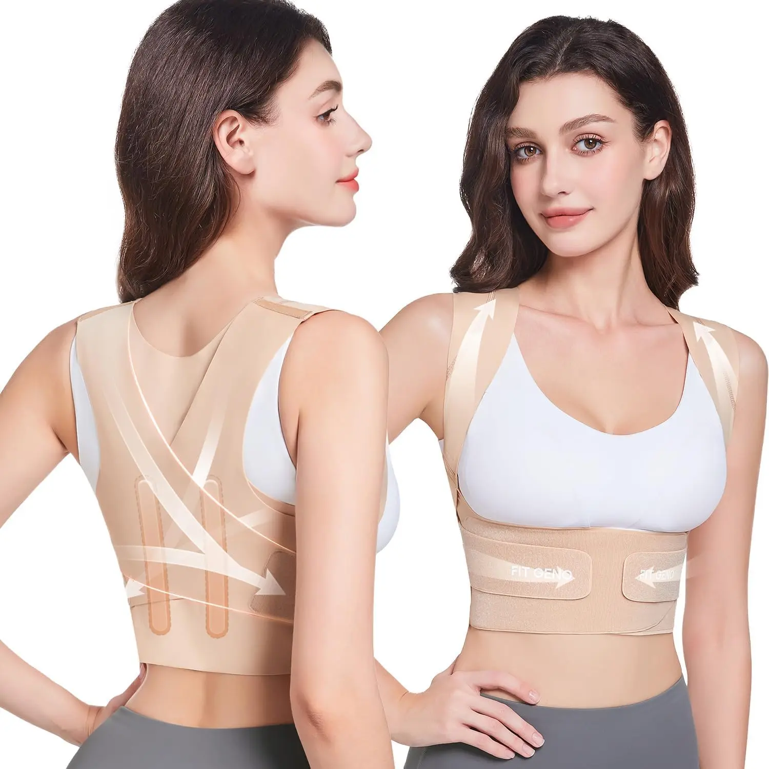 Fit Geno Waist trainer correct bad posture help and hunchback unisex posture enhancer back support posture correction shoulder belt correction vest for home office