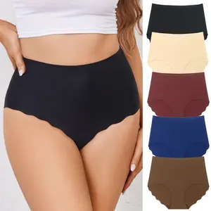 Women's High-Waist Fashion Panties - 5-Pack Soft Comfy Breathable Seamless Briefs, Minimalist Full Coverage Basics (S-XL) for Bridal Use