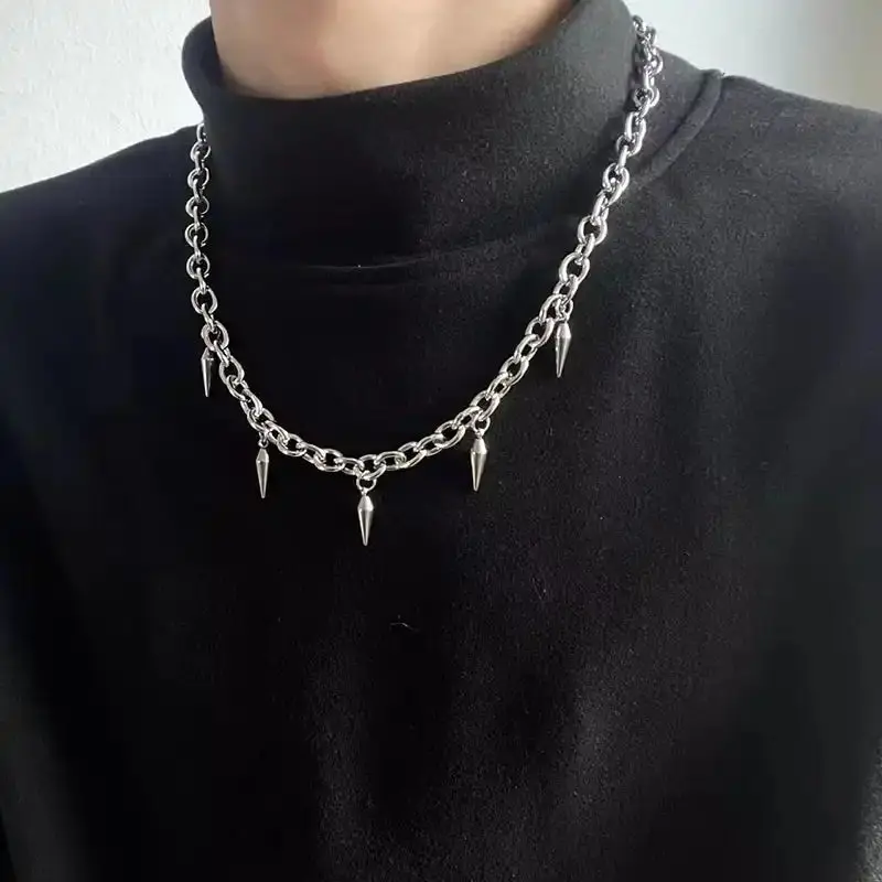 The Rivet & the Dark - Stainless Steel Punk Stud Choker, Punk-Studded, Dark Gothic, Indie, Clavicular Necklace Styles, Punk-Studded Necklaces, Dark Gothic Necklaces