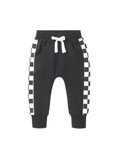 Side Checkered Jogger - Black