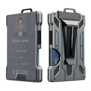 Ultimate Tactical Wallet for Men! Slim Aluminum Metal Money Clip with Clear ID Window, Carbon Fiber Accents & RFID Blocking - Ideal for Travel, Work & Everyday Carry, Keep Your Cards & Cash Secure & Organized