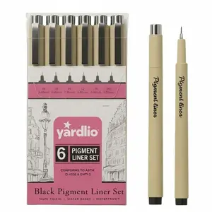Yardlio Fineliner Pen Set, 6 Pack Pens for Journaling & Drawing