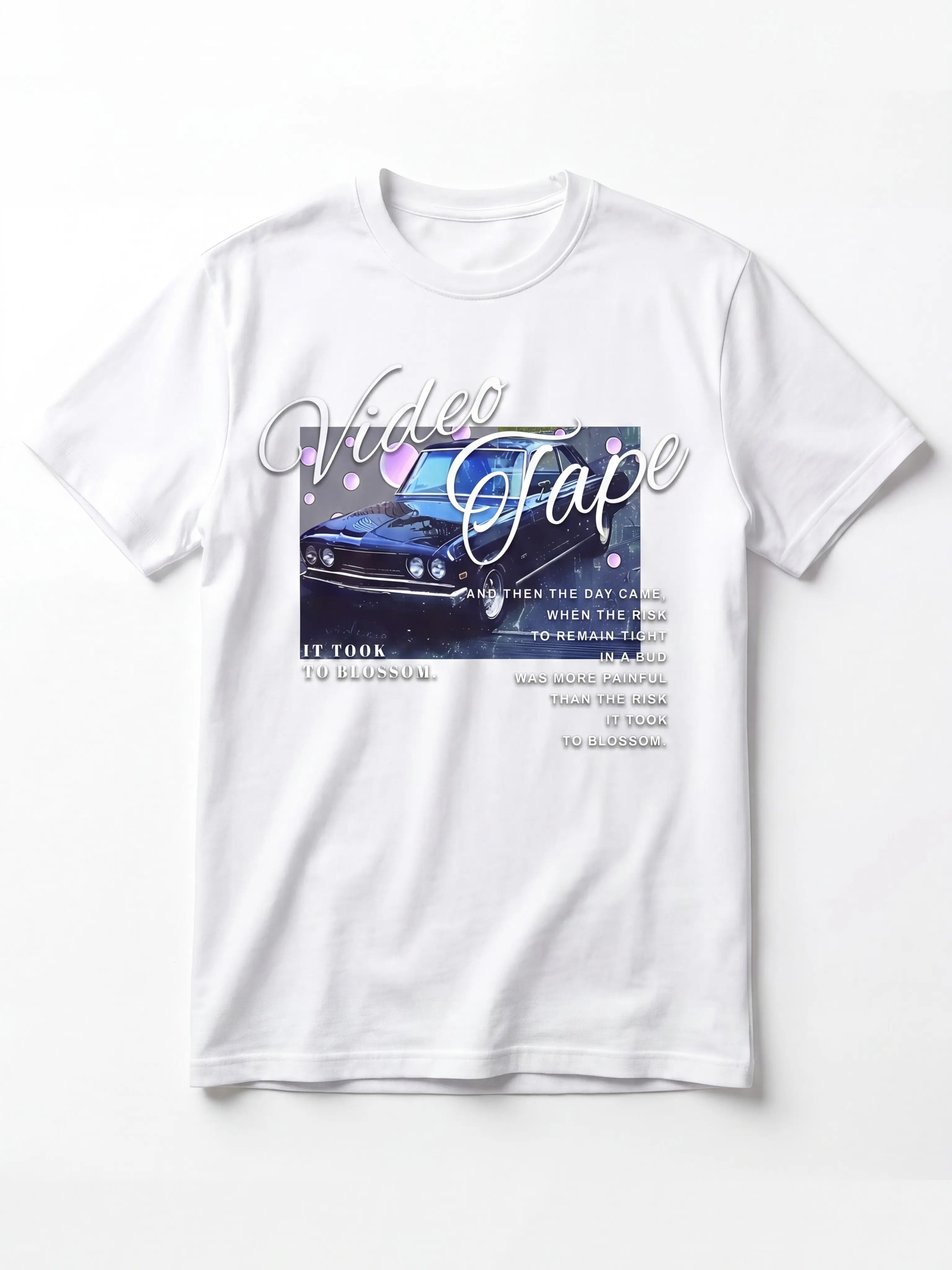 Sleeveless "Video Tape" T-Shirt Casual Cotton Fabric Graphic