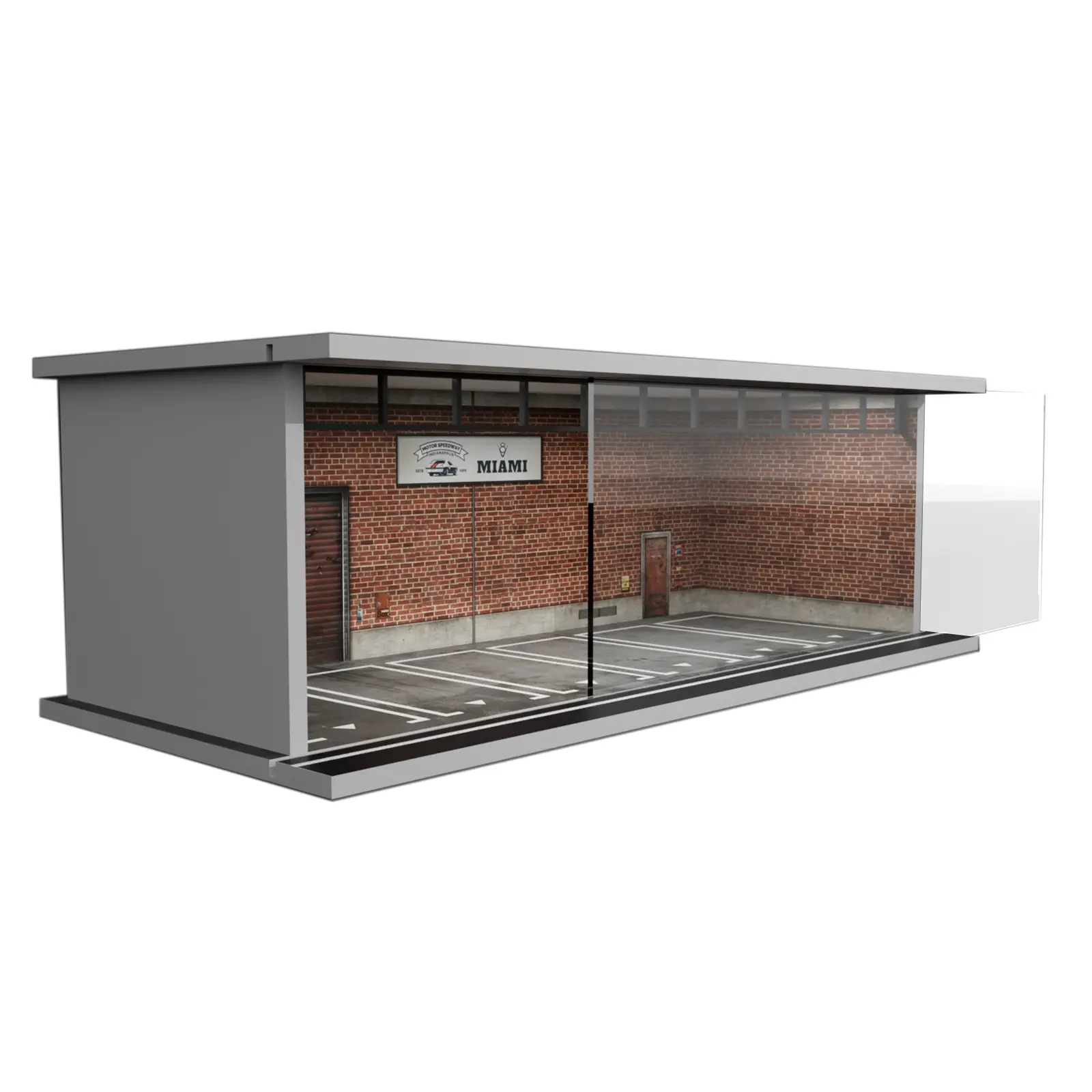 Hot Diecast Wheels Car Display Case - 1/64 Scale Die-cast Model Car Display Case with LED Light and Acrylic Cover, Parking Garage Dioramas