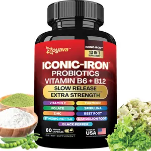 Zoyava Iron Supplement for Women - Multivitamins, Iron Deficiency, Probiotics, & Menstrual Cycle Support - 60 Capsules - Made in USA Zoyava Iron Supplement for Women - Multivitamins, Iron Deficiency, Probiotics, & Menstrual Cycle Support - 60 Capsules - Made in USA