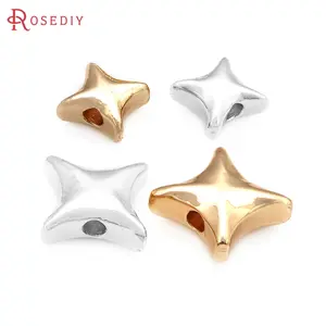 20PCS 18K Gold Color Brass Star Bracelets Beads Spacer Beads  Jewelry Accessories Making Rosediy official-website