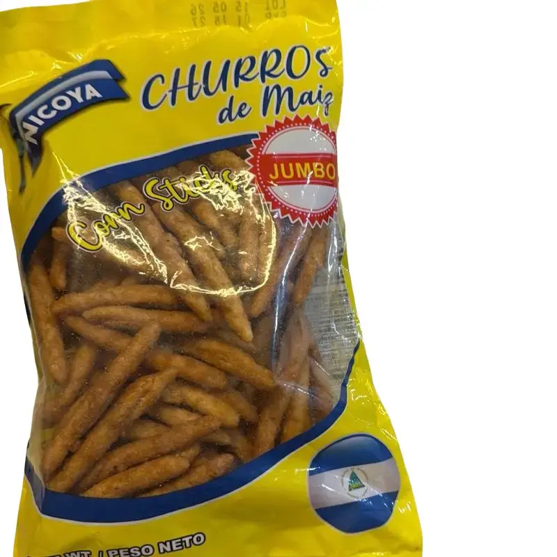Classic Cholesterol-Free Corn-Based Traditional Corn Churros, Crisp Snack with Puffed Crunch