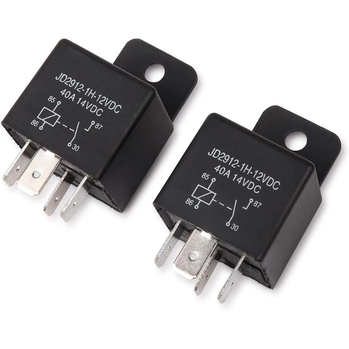 Relay 4 Pin 12v 40amp Spst Model No.: JD2912-1H-12VDC 40A 14VDC, Auto Switches & Starters,Pack of 2