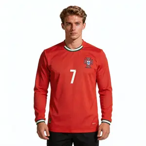 2026 Portugal National Team Cr.7 Home Red Long-Sleeve Soccer Jersey